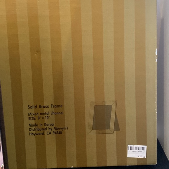 Solid brass mixed metal channel 8x10 photo picture frame w/ display stand NIB - Picture 4 of 6